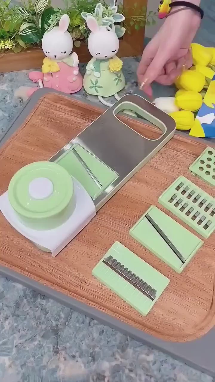 Multi-Function Stainless Steel Vegetable Cutter &amp; Slicer Set
