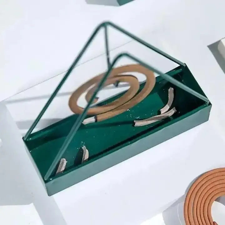 Mosquito Coil Incense Burner Box – Metal Coil Holder with Ash Catcher